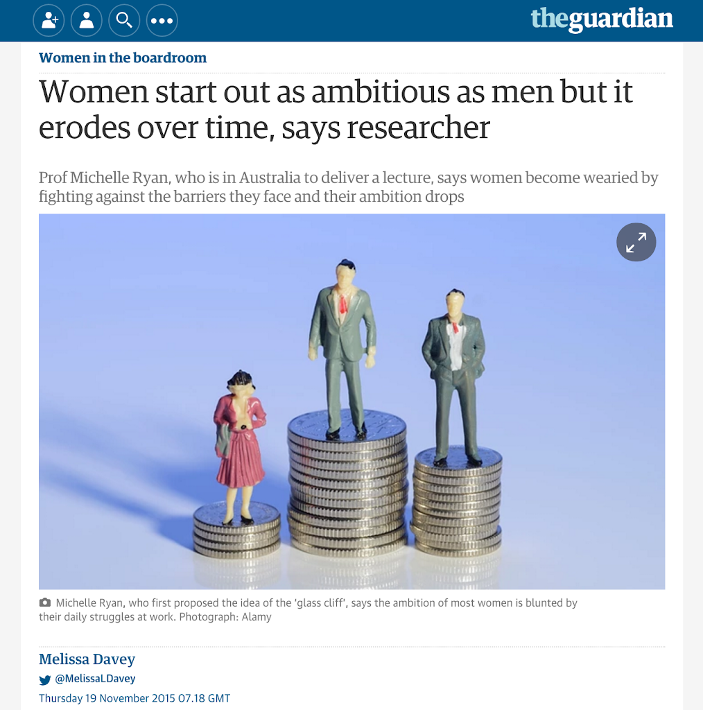Guardian: Women start out as ambitious as men but it erodes over time