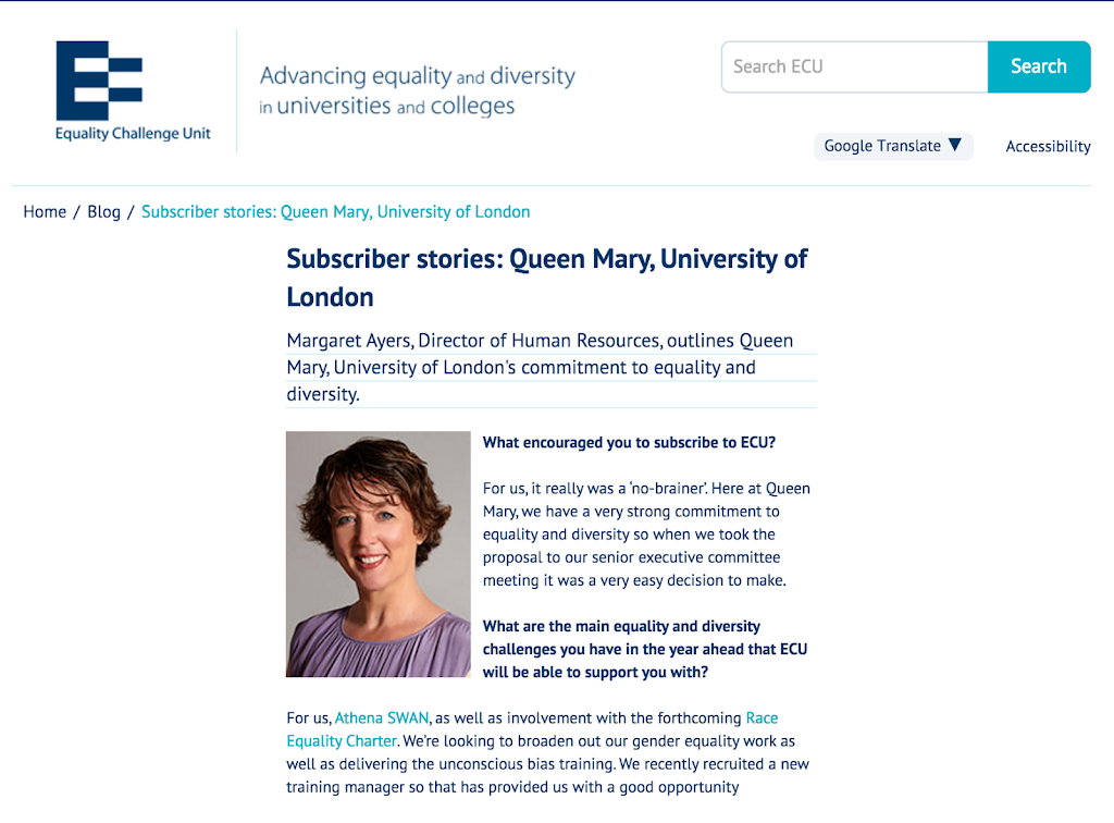ECU: Subscriber stories: Queen Mary, University of London