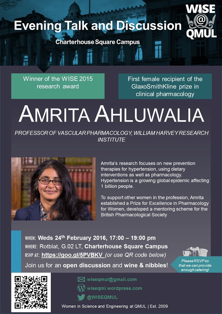 WISE@QMUL: EVENING TALK AND DISCUSSION: AMRITA AHLUWALIA